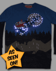 Unisex Retro LED Lightup Sleigh Ride Christmas Jumper from Cheesy Christmas Jumpers