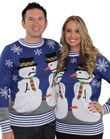 Unisex Blue Frosty The Snowman Nose Thief Christmas Jumper from Tipsy Elves