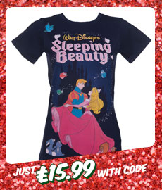 EXCLUSIVE Ladies Navy Walt Disney's Sleeping Beauty Dance T-Shirt from Fabric Flavours £19.99