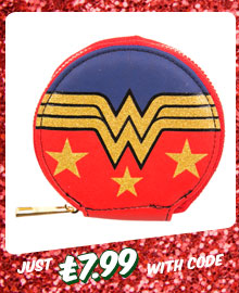 Retro DC Comics Wonder Woman Logo Glitter Print Round Coin Purse £9.99