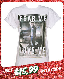 Ladies Labyrinth Jareth Fear Me Love Me Rolled Sleeve Boyfriend T-Shirt from TruffleShuffle £19.99