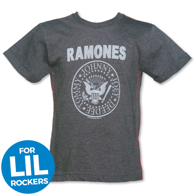 Kids Dark Grey Marl Classic Ramones Logo T-Shirt from Amplified Kids £17.99