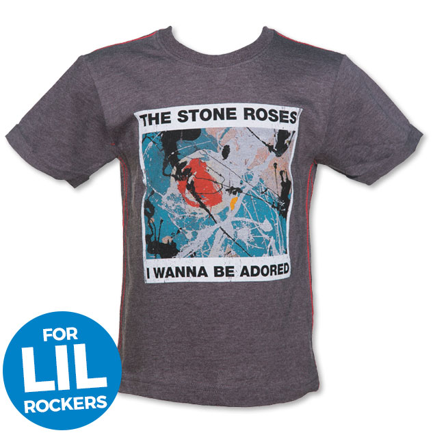 Kids Dark Grey Marl Stone Roses Wanna Be Adored T-Shirt from Amplified Kids £17.99