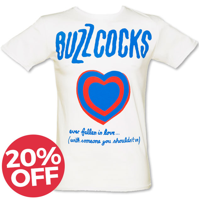 Men's White Buzzcocks Fallen In Love T-Shirt from Worn By - £23.99