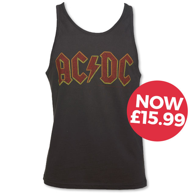 Men's Charcoal AC/DC Logo Vest from Amplified - £15.99