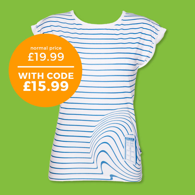 Ladies TARDIS Swirl Doctor Who T-Shirt from BBC Worldwide - Normally £19.99 - With code £15.99
