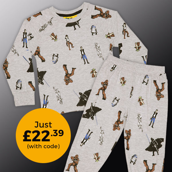 Kids Grey Marl Star Wars Characters Pyjamas £22.39 (with code)