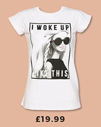 Ladies Barbie I Woke Up Like This Rolled Sleeve Boyfriend T-Shirt from TruffleShuffle £19.99