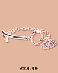 Rose Gold Plated Alice In Wonderland Key And Heart Charm Bracelet from Disney Couture £28.99