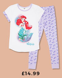Ladies Disney Little Mermaid Shells Pyjamas £14.99