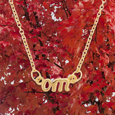 Gold Plated Nineties Om Necklace from Me & Zena